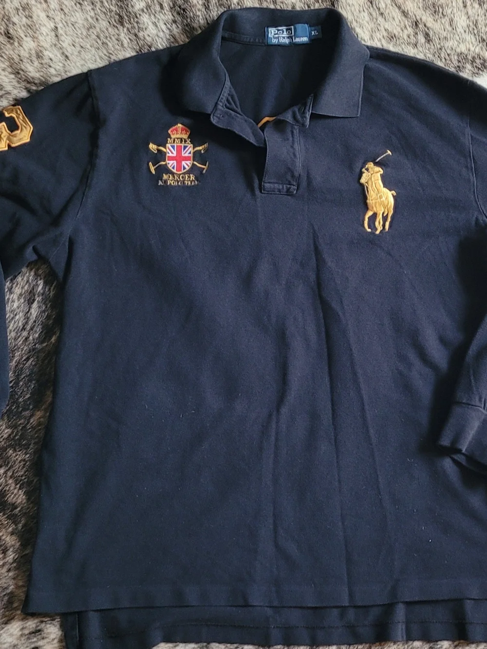 Vintage Polo Ralph Lauren MMIX Mercer Polo Team Long Sleeve XL Big Pony Black Go